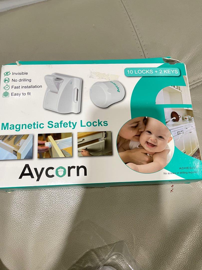 AYCORN Magnetic Cabinet Locks Child Safety (10 Locks & 2 Keys