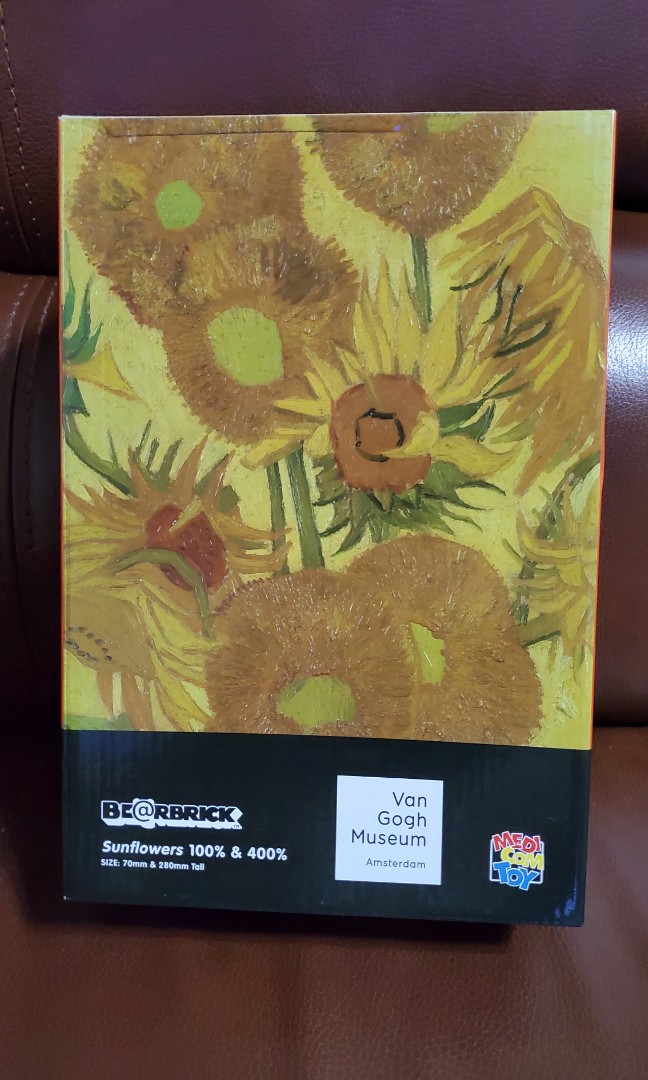 Bearbrick Van Gogh Sunflowers 100 & 400 梵高 太陽花, 興趣及遊戲, 玩具 & 遊戲類