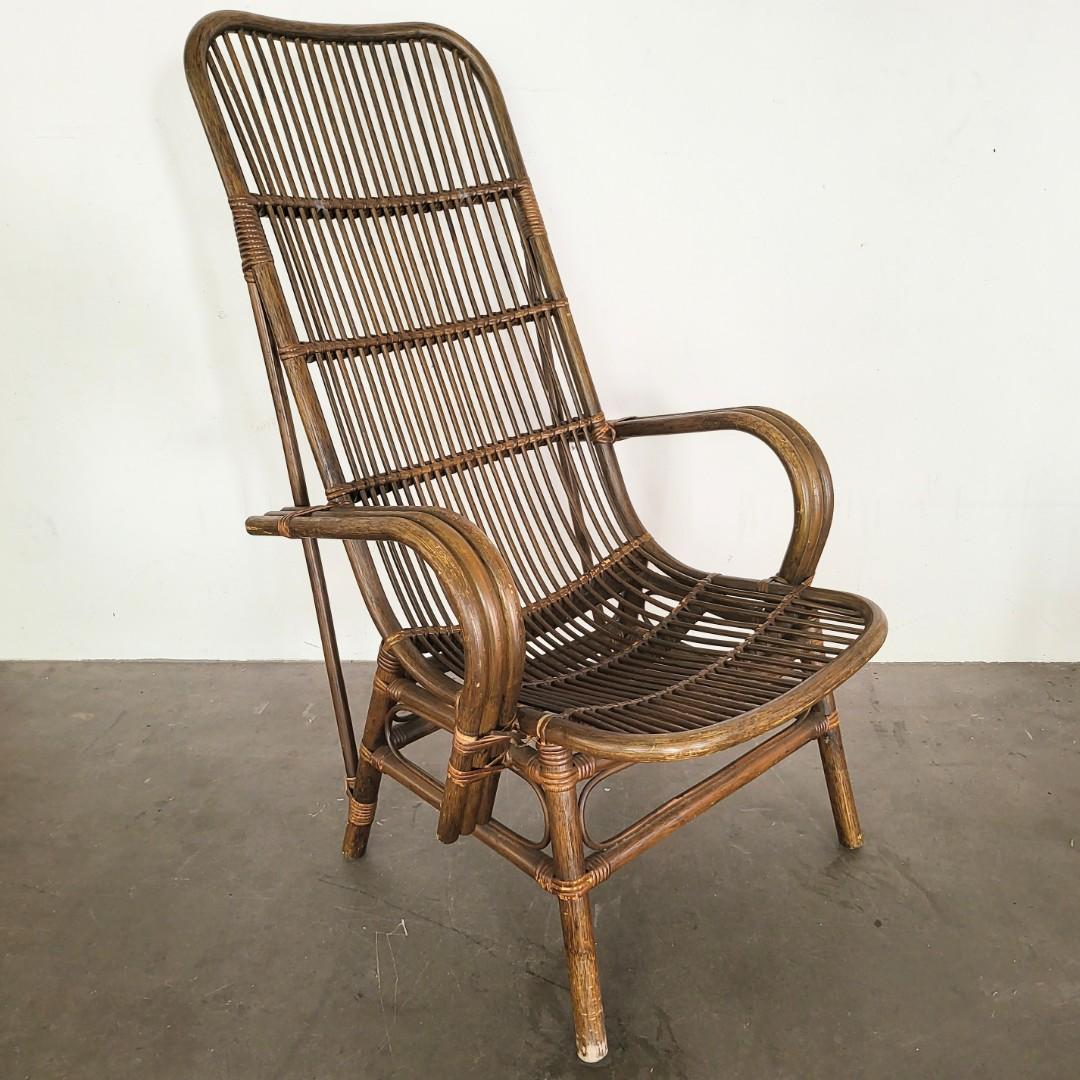 Tall back sales rattan chair