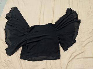 Black saten top
