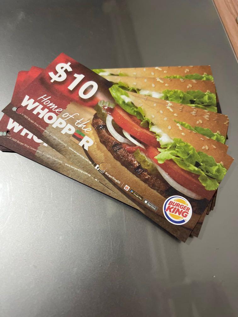 Burger King cash voucher, Tickets & Vouchers, Vouchers on Carousell