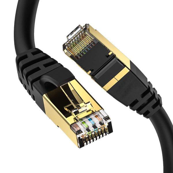 Ethernet Cable 1 ft Fastest Cat 8 Network Cable Internet Ethernet LAN Cable,High Speed 40Gbps 2000Mhz SFTP LAN Wire Internet Patch Cable with RJ45 Connector for Switch/Router