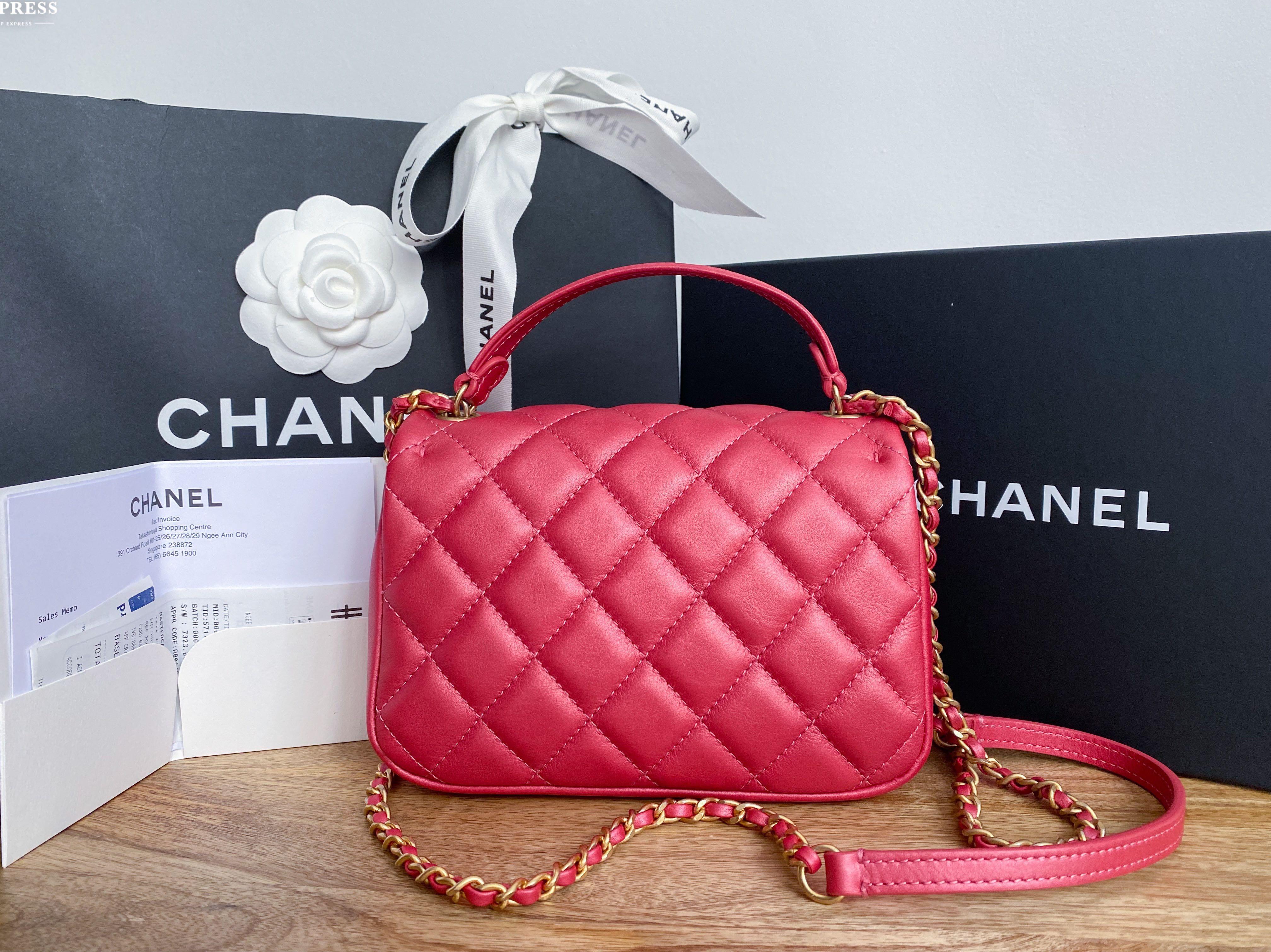 Chanel Mini Flap with Top Handle AS1226 (28 series), Luxury, Bags & Wallets  on Carousell