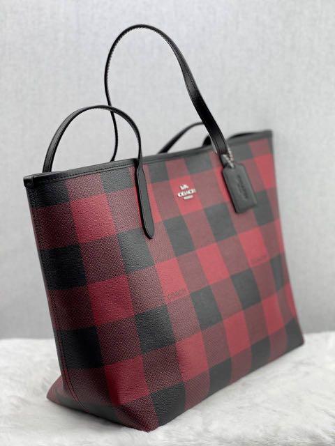 Coach buffalo plaid purse clearance