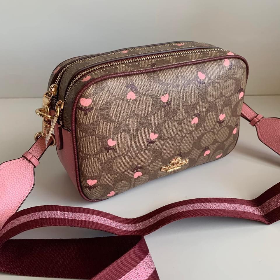 Coach Jes Crossbody in Signature with Heart Floral Print, Women's