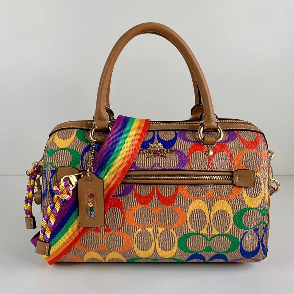 coach rowan satchel rainbow