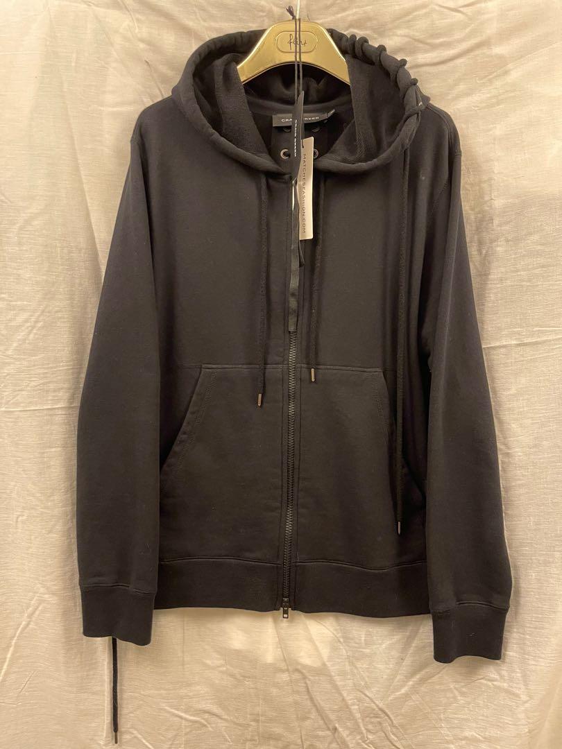 Craig Green Laced Zip-Up Hoodie black XS, 男裝, 外套及戶外衣服