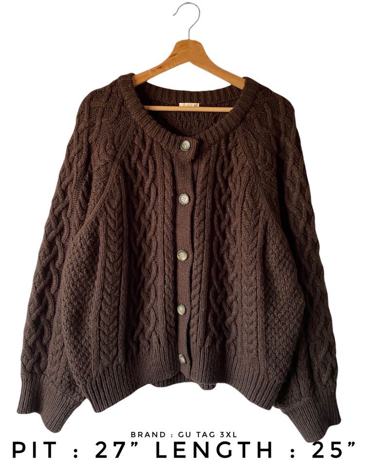 plus size dark brown cardigan