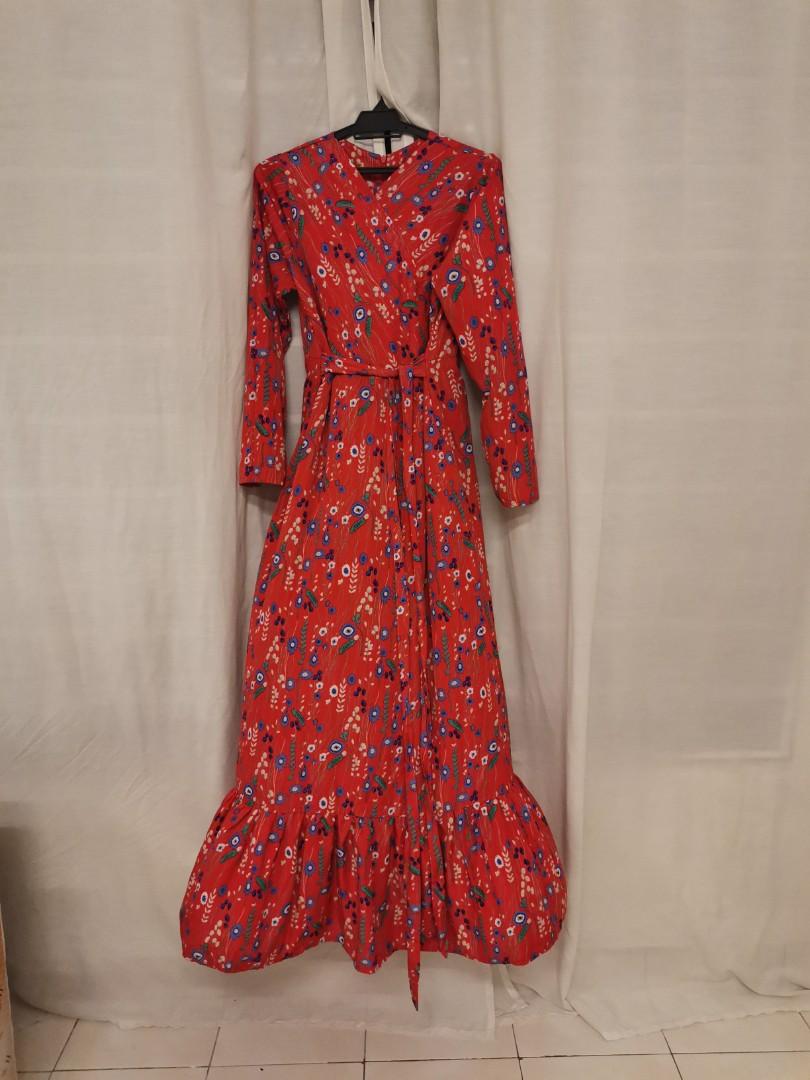 Baju floral maxi dress top