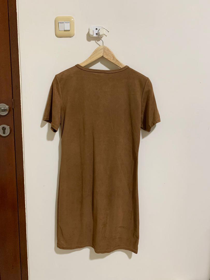 suede t shirt dress