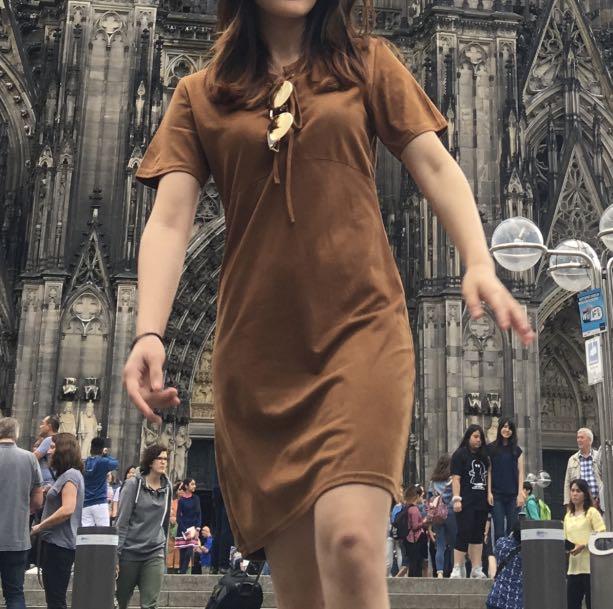 suede t shirt dress