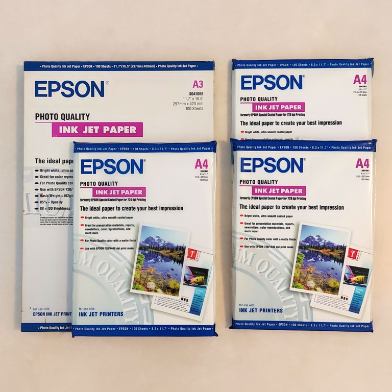 EPSON Ink Jet Paper Photo A3 and A4, Everything Else on Carousell