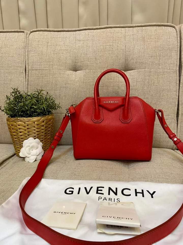 Givenchy Antigona Mini Goat Skin Red 2015, Luxury, Bags & Wallets on  Carousell