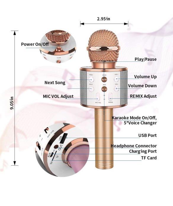 Handheld KTV Wireless Microphone HiFi Speaker, Audio, Microphones on