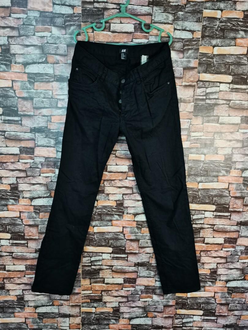 H M Denim black pants size 32 Men s Fashion Bottoms Jeans on