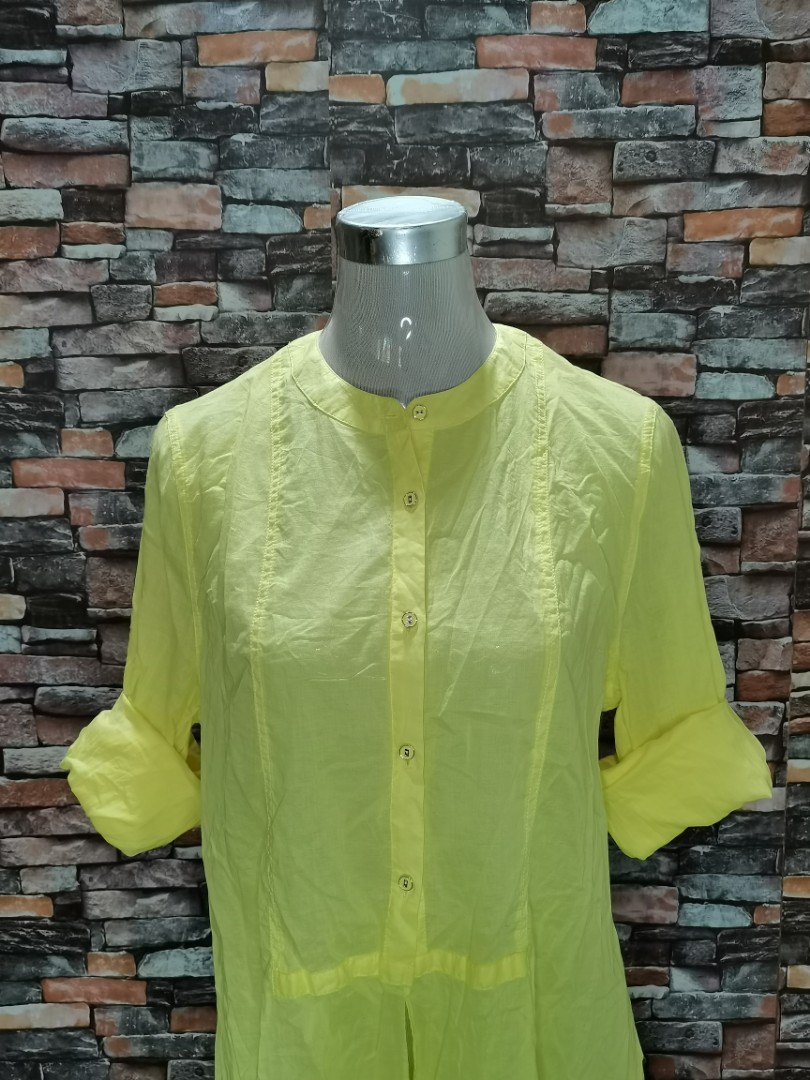 ICONIC Yellow cover up w/ slit (smallmedium), Women's Fashion, Coats