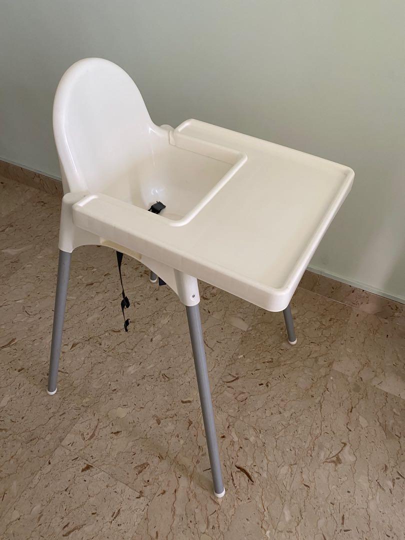 IKEA ANTILOP highchair with tray, white/silvercolour, Babies & Kids