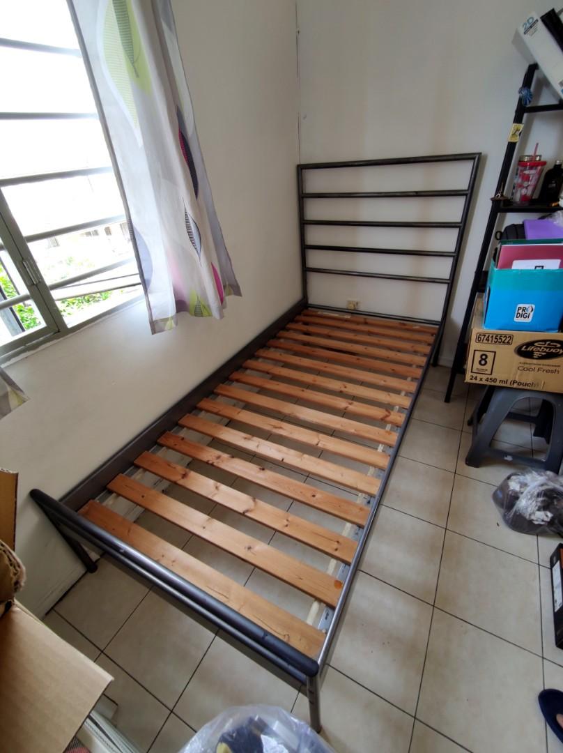 IKEA Heimdal Single Bed Frame + Sultan Lade Slatted Bed Base, Furniture & Home Living, Furniture