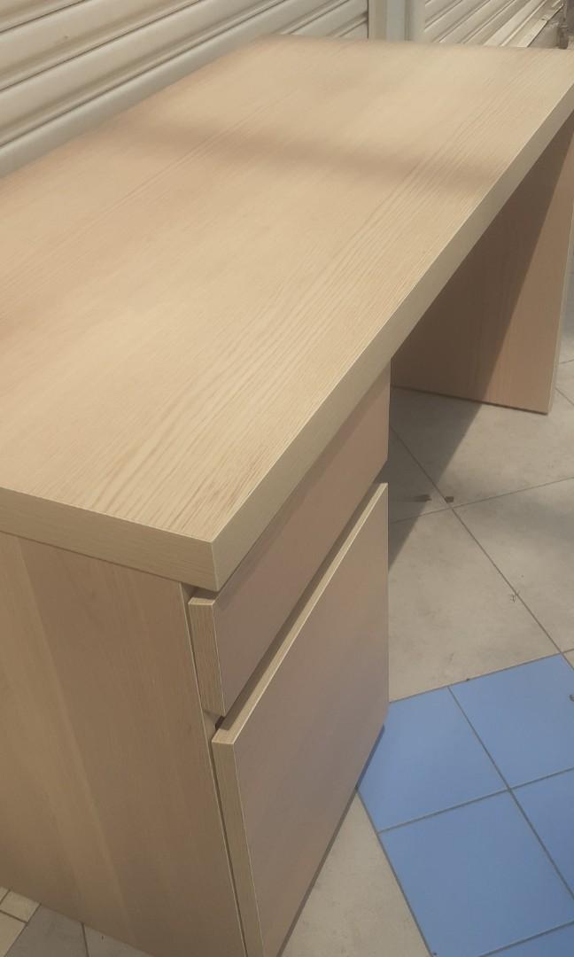 Ikea MALM desk, birch DISCONTINUED, Furniture & Home Living, Furniture