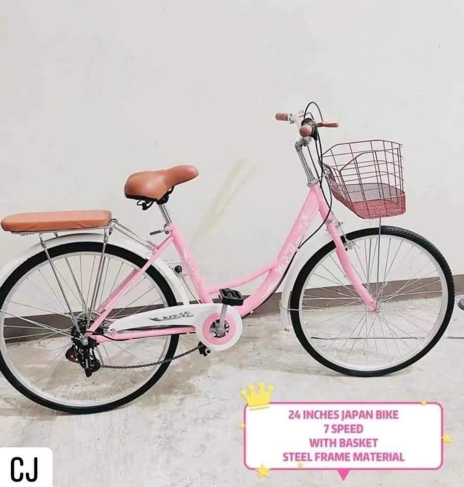 JAPAN BIKE (Category: Bicycles) located in Cavite. Submitted by nesnaj12 (Listing ID 1139617584, Image 3). Description: :24ER CAELYN JAPAN BIKE Quick Specs: -24er -Carbon steel frame -3x7 Speed -Quick release sit post -Adjustable Seat -With stand -With front basket 4,800php.