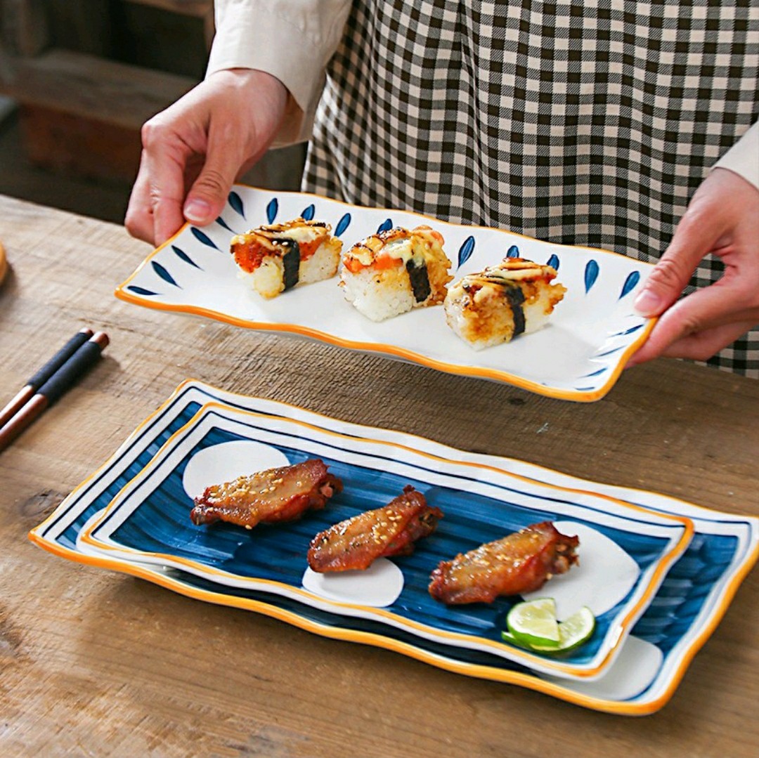Japanese Style Rectangular Ceramic Bakeware plate, Furniture & Home ...