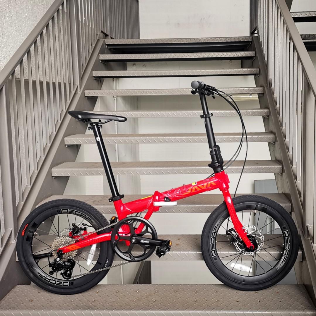 JAVA X2 folding bike foldable bike 2021 version 20 inches wheelset 9 speed disc break bottle holder design front rack holder design