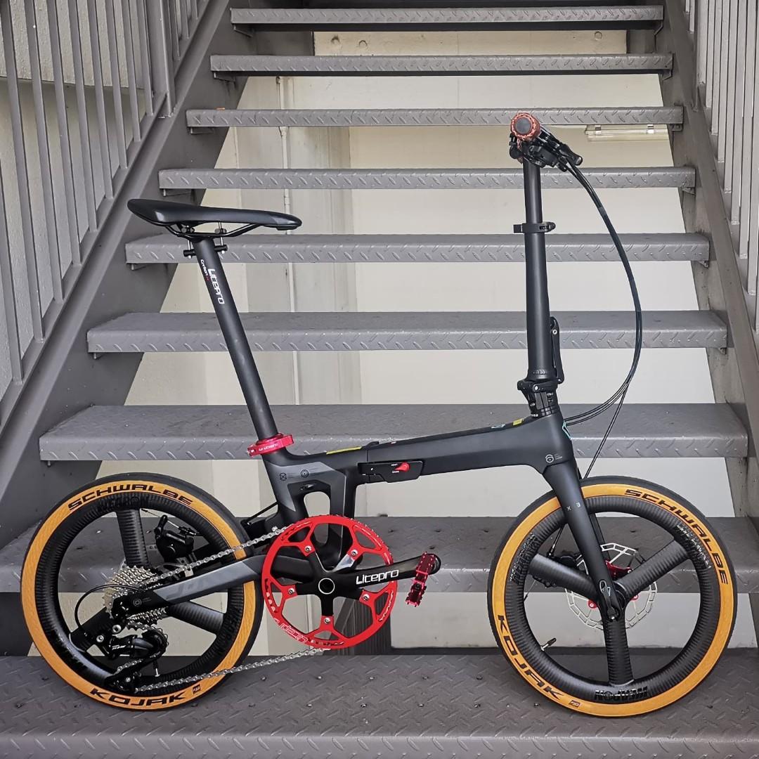 Java X3 folding bike foldable bike foldable bicycle folding bicycle Carbon fiber frameset 16 inches wheelset SHIMANO 8 speed Disc