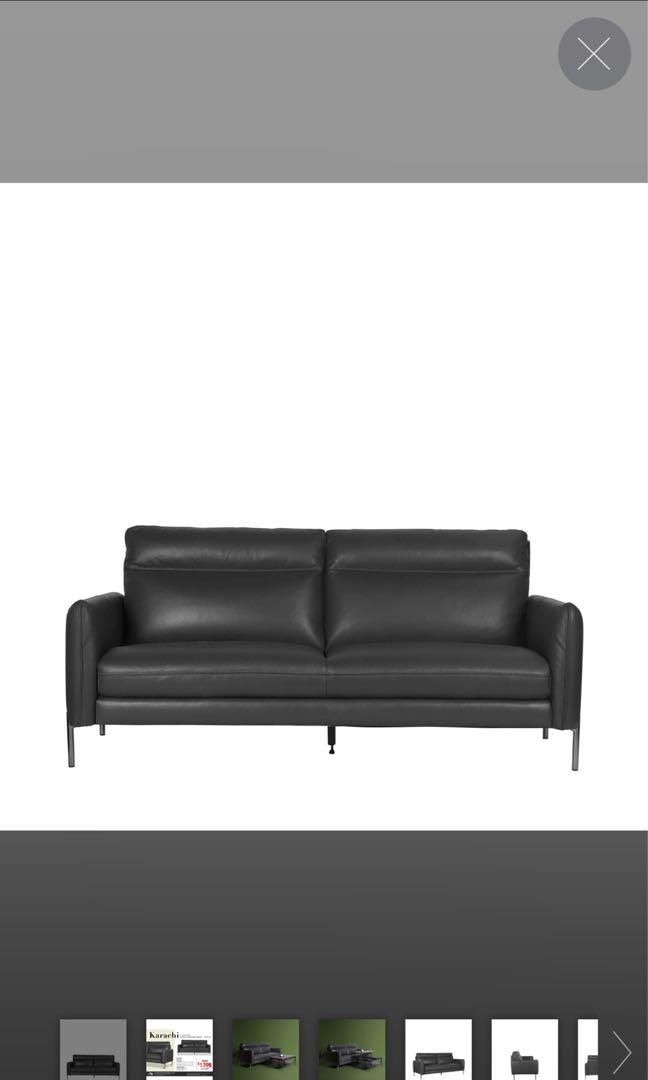 Karachi 3Seater Sofa Half Leather, Furniture & Home Living