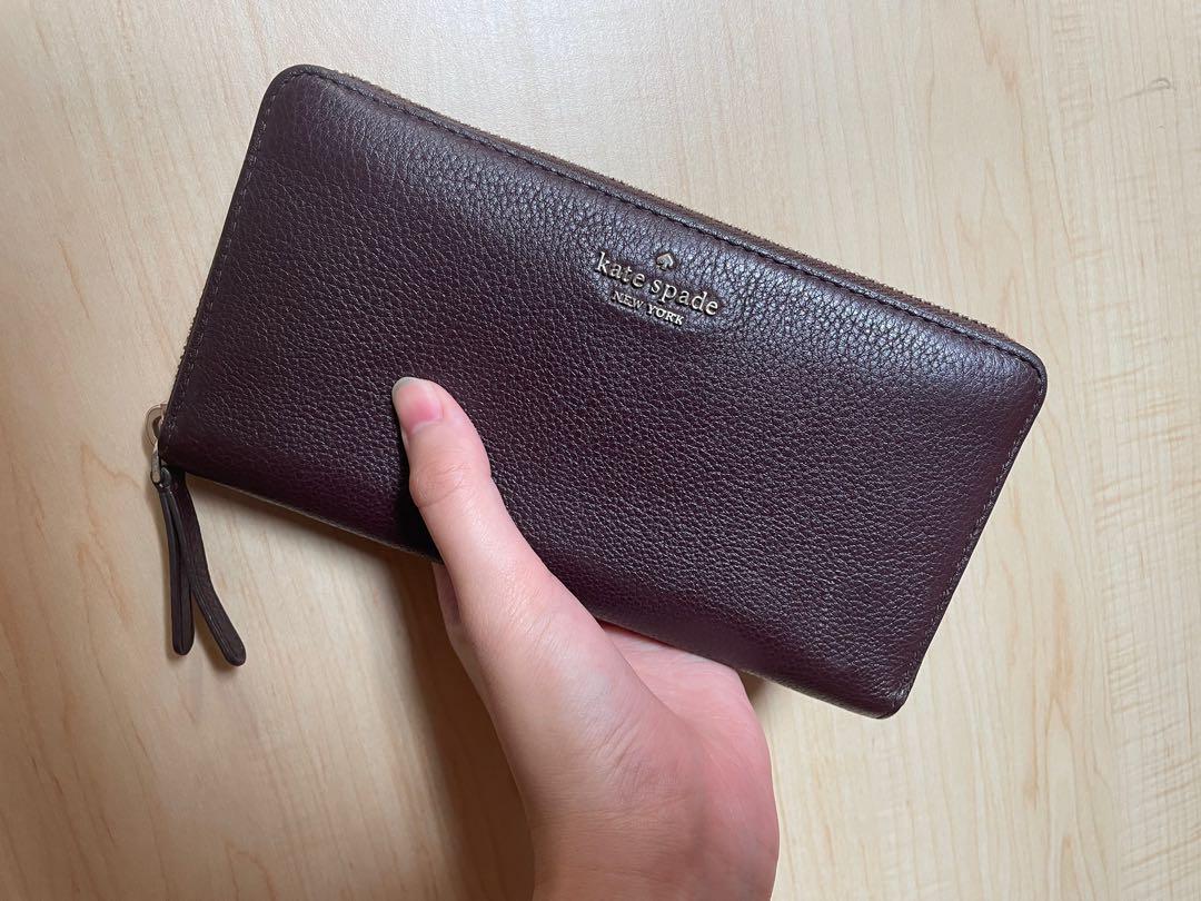 Kate Spade WLRU5833 Jackson Large Continental Wallet Chocolate Cherry