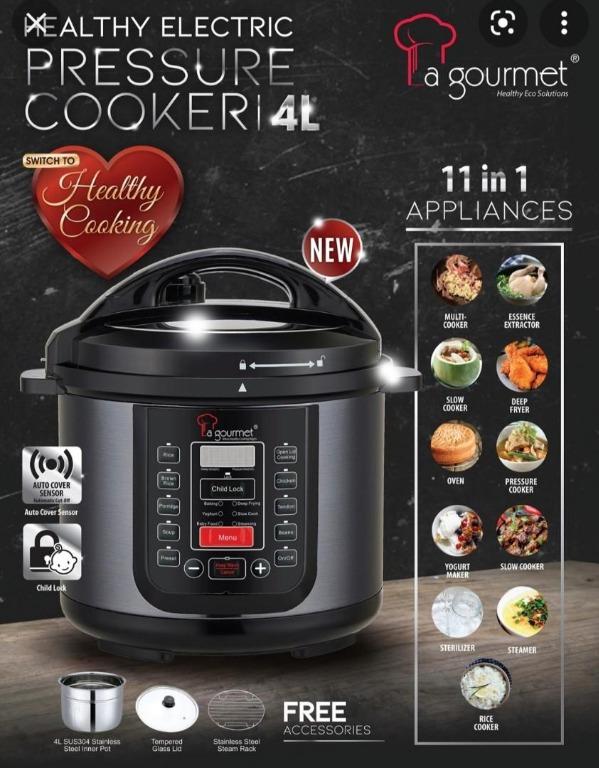 La Gourmet Multifunctional Electric Pressure Cooker 4L
