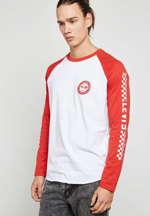 LEVI's baseball raglan long sleeve shirt with racing print (red cny), Men's  Fashion, Tops & Sets, Tshirts & Polo Shirts on Carousell