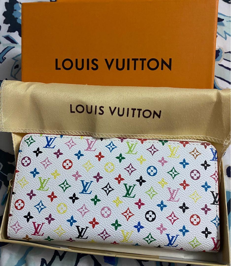 Louis Vuitton White Pink Sarah Takashi Murakami Monogram Multicolore Wallet   MISLUX
