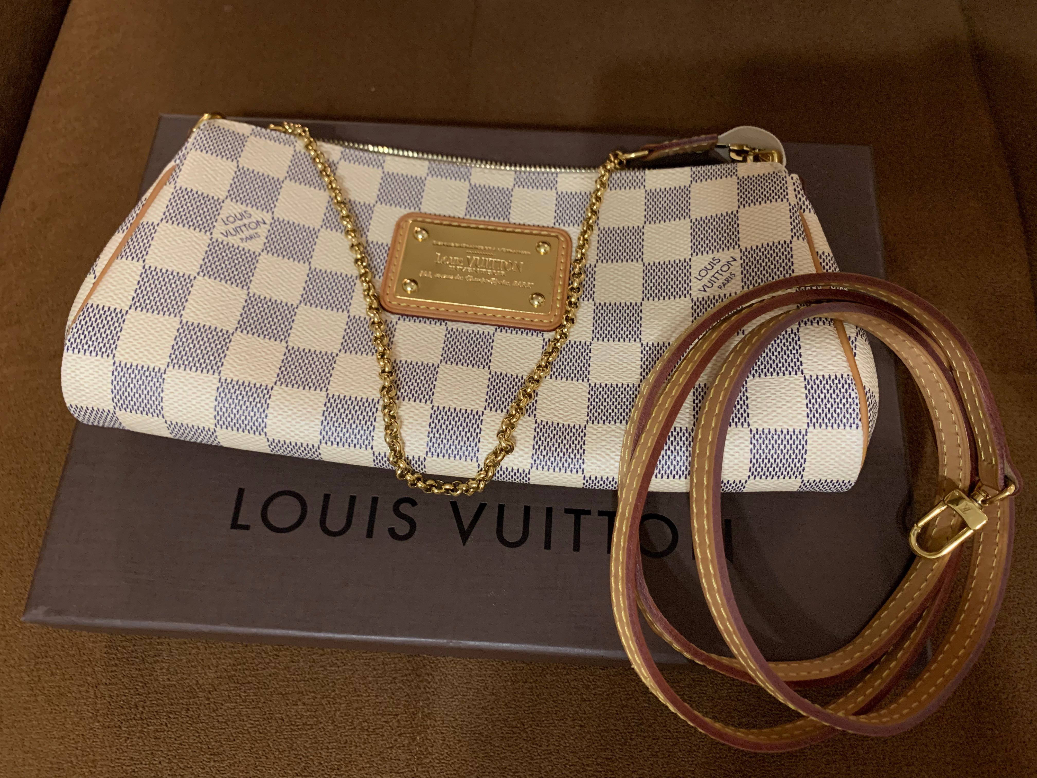 Authentic Louis Vuitton Eva Clutch Damier Ebene, Luxury, Bags & Wallets on  Carousell