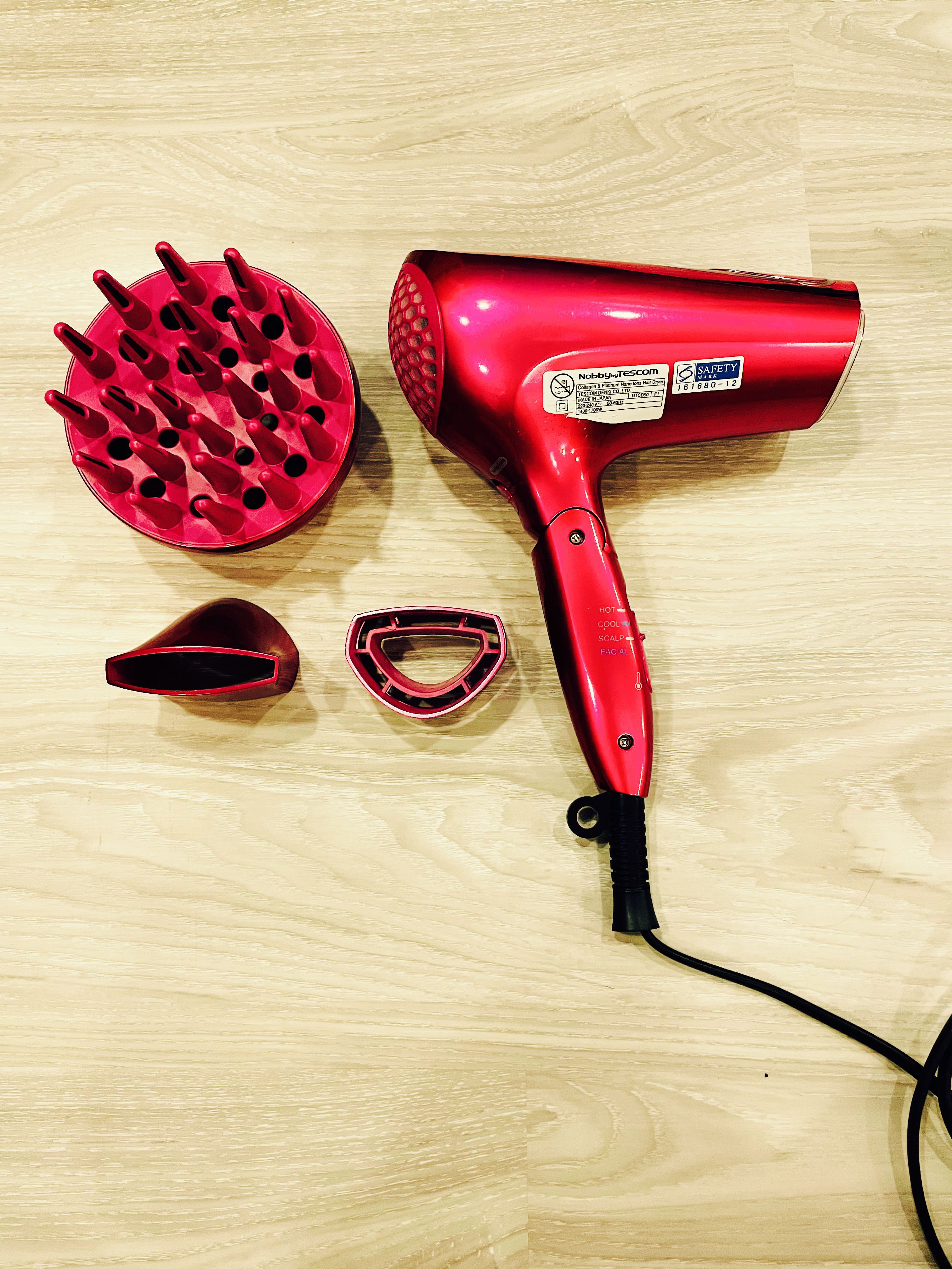 Made in Japan hair dryer hot, cool and scalp temperatures (collect