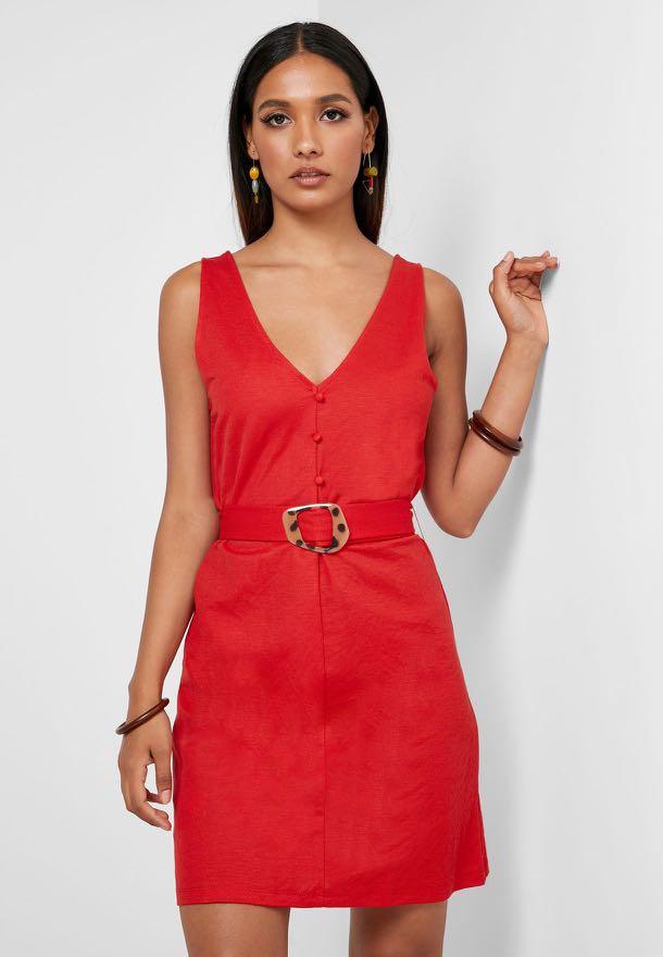 Mango Red Dress, Women's Fashion, Dresses & Sets, Dresses on Carousell