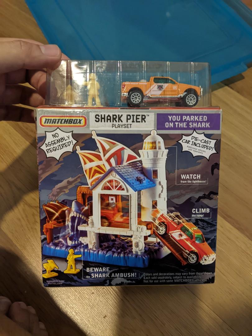 Matchbox Playset Shark Pier Fun Fire Station, Toys & Games, Diecast