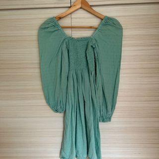Mint puff sleeve dress