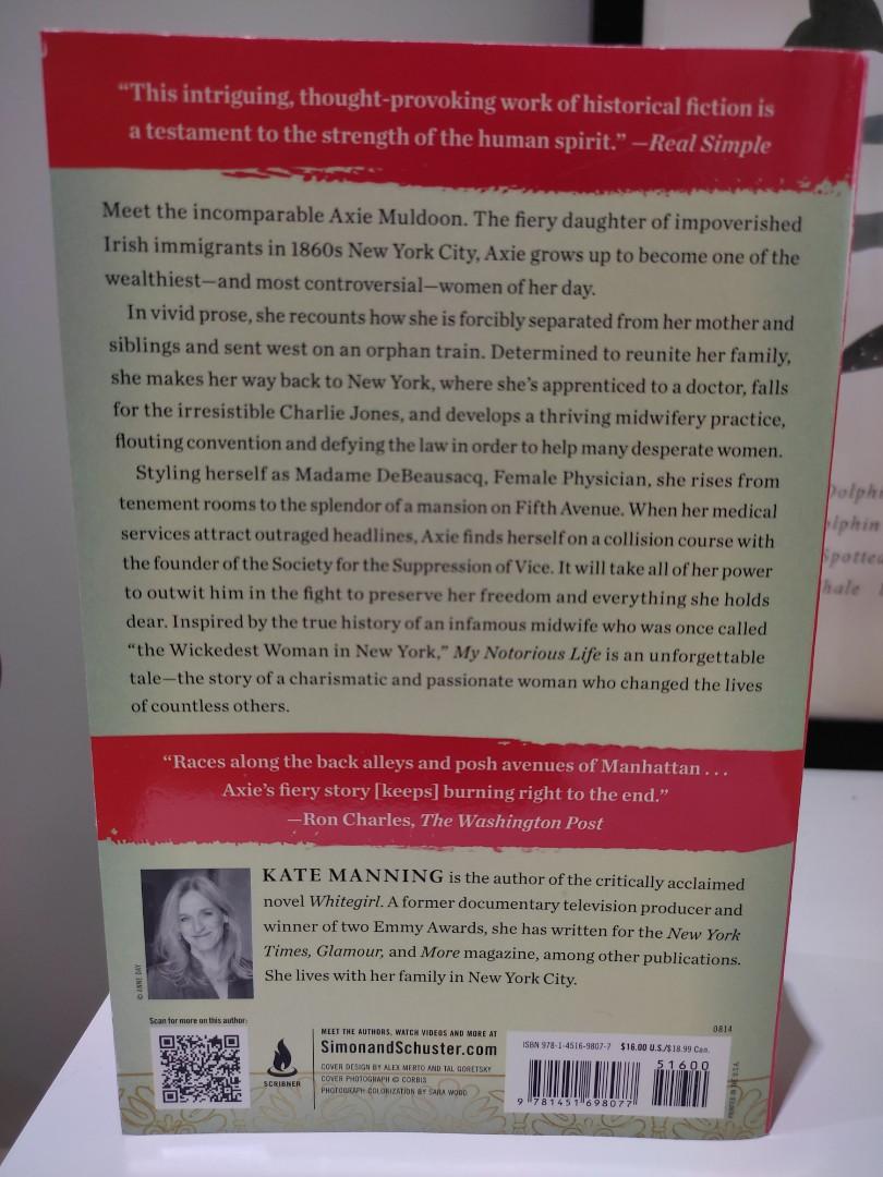 My Notorious Life by Kate Manning, Hobbies & Toys, Books