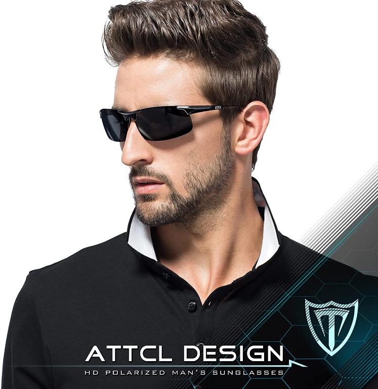New stock! ATTCL Mens Fashion Driving Polarized Sunglasses Man AlMg Metal Frame Ultra Light