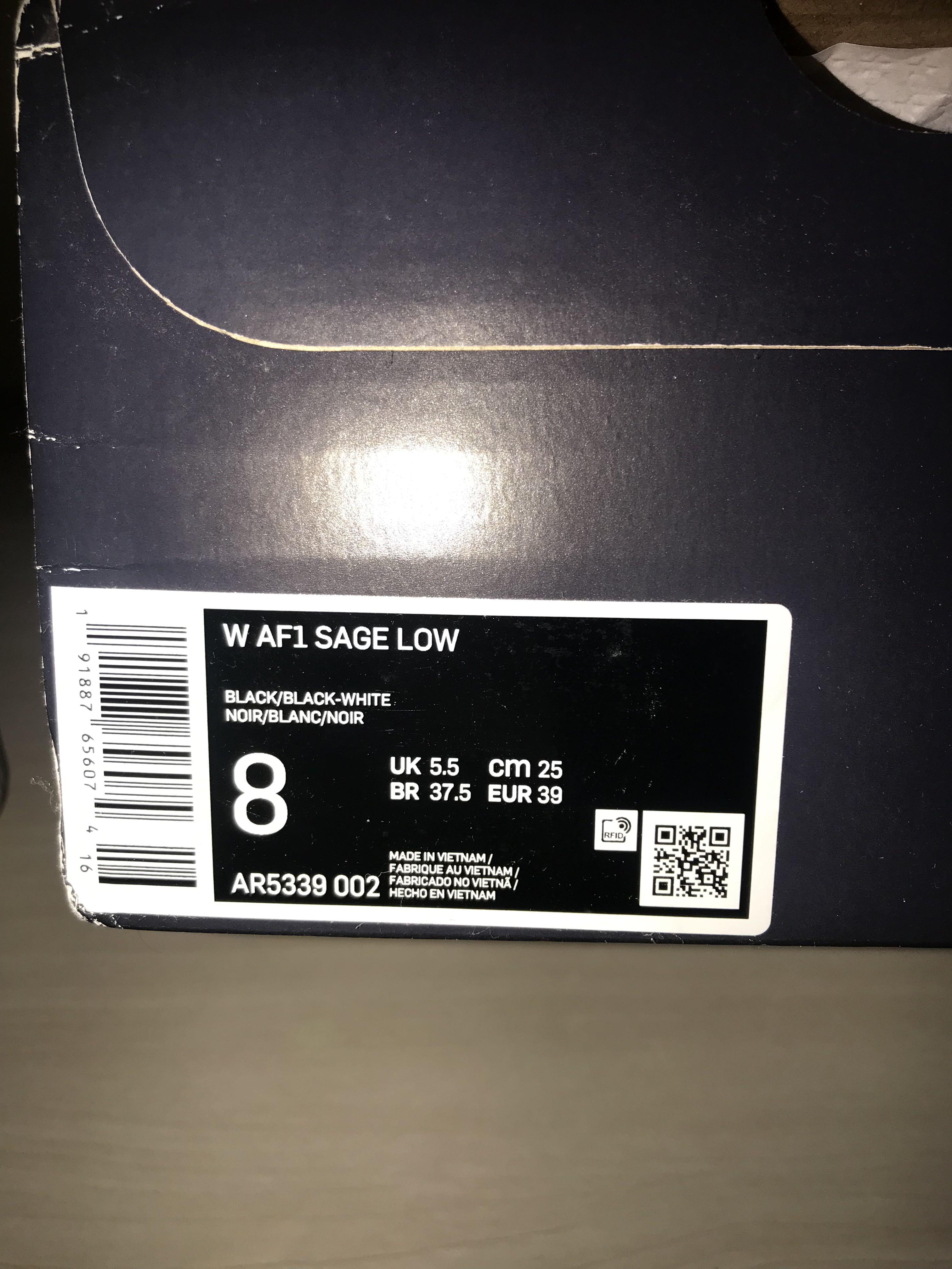 HuatNotBin Nike Air Force 1 Sage Low Black Women s Fashion
