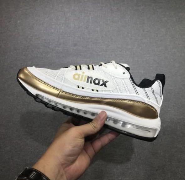 air max 98 gold white