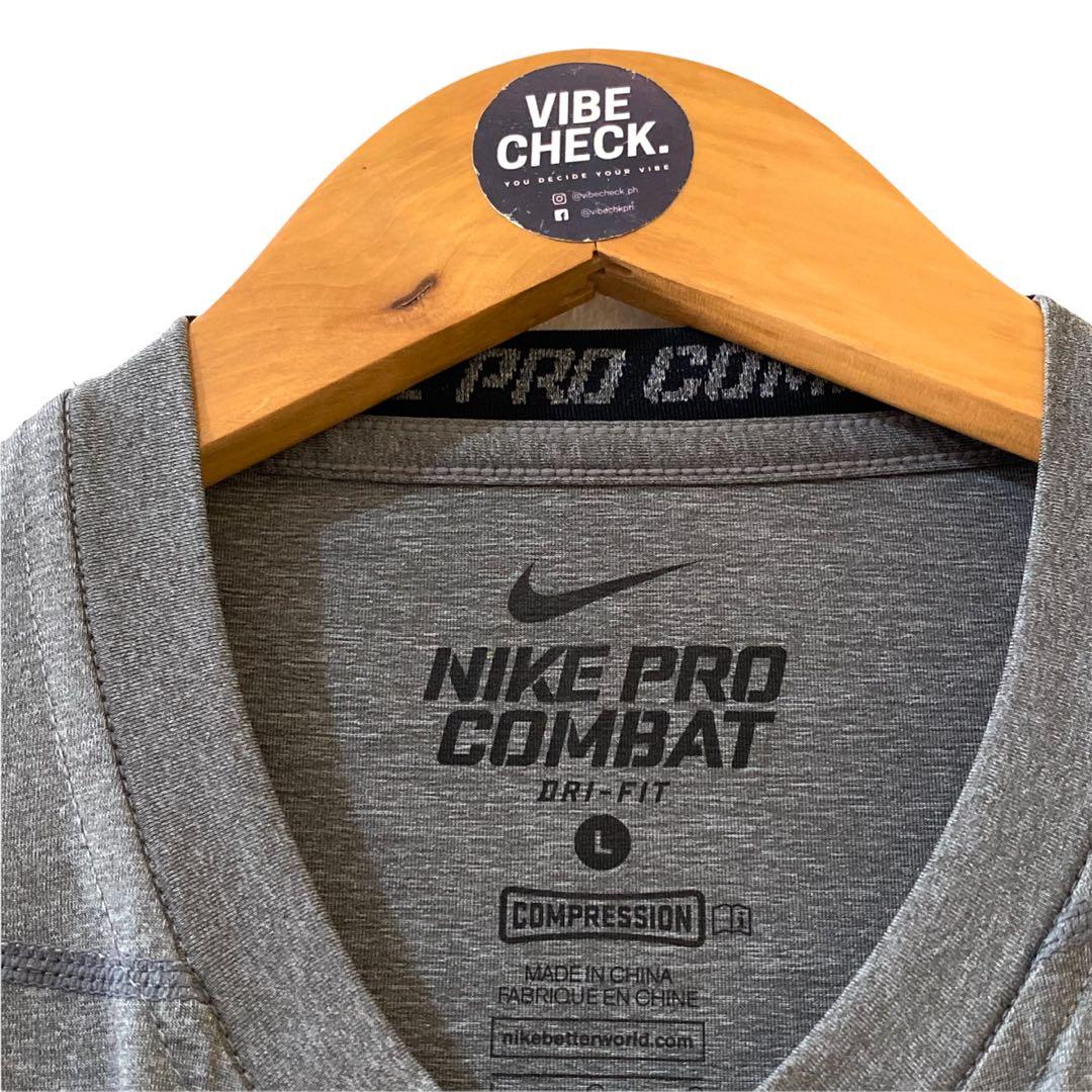 Nike Pro Combat Core Compression Shirt Gray, Men's Fashion, Activewear on  Carousell