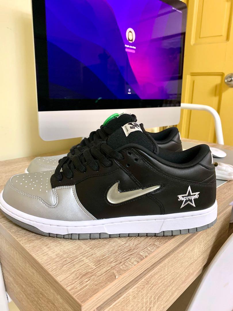 supreme dunk low silver