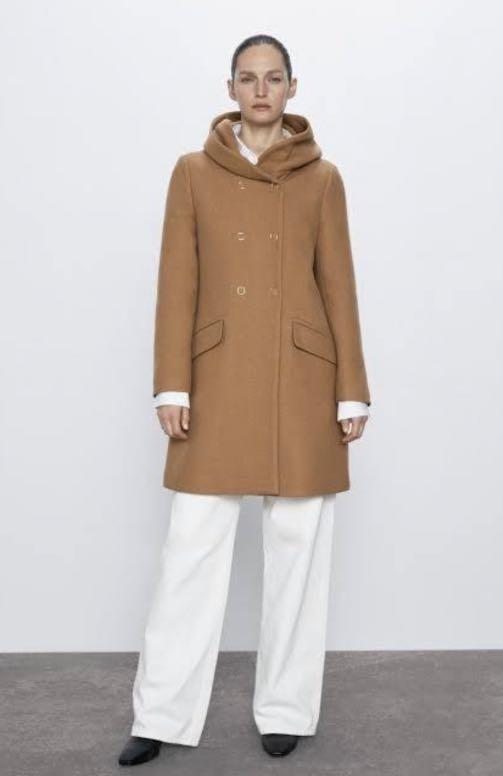 Coat with wrap hot sale collar zara