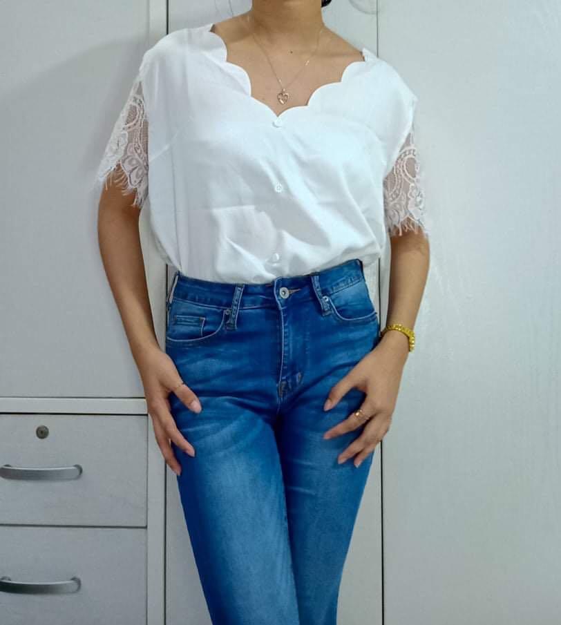 Plus size white blouse (size:xL), Women 