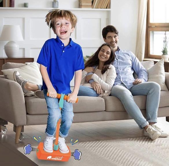 Pogo Stick For Kids With Light & Sound Foam Pogo Jumper For Boys & Girls orange 