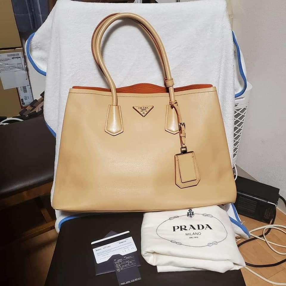 Prada Saffiano Cuir Double Bag, Luxury, Bags & Wallets on Carousell