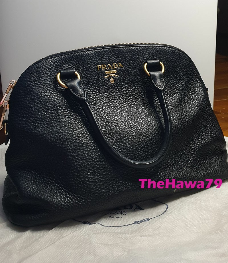 Prada vitello daino nero sales