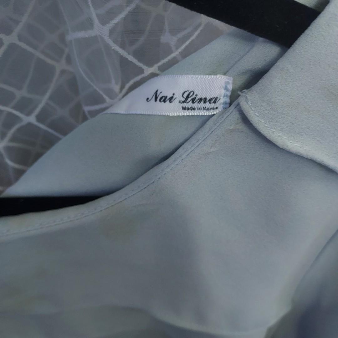 Preloved Korean Blouse (Category: Longsleeves) located in Mandaluyong City. Submitted by cielo_10 (Listing ID 1139532472, Image 1). Description: preloved flaws: tiny stain but can be removed.
