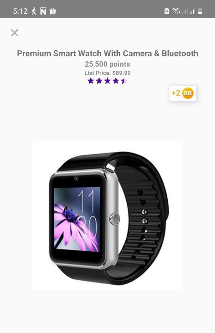 Premium Smart Watch with Camera and Bluetooth